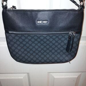 Nine West Black and Gray Crossbody Bag